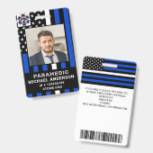 救急医療隊員緊急パーソナライズされた医療写真ID バッジ (Front & Back)