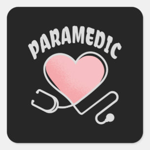 救急医療隊員聴診器(ハートスクエアステッカー付) スクエアシール