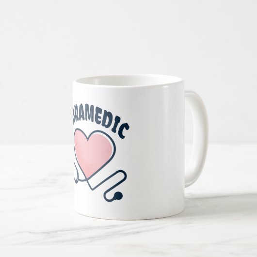 救急医療隊員聴診器(ハート) コーヒーマグカップ (正面右)