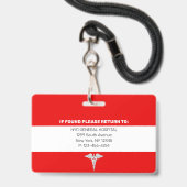 救急医療隊員|病院医療従業員の写真ID バッジ (Back with Lanyard)