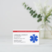 救急医療隊員EMS EMT医療緊急救急スターオブライフ 名刺 (スタンド正面)