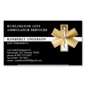 救急医療隊員EMS EMT救急救急メディカルロゴ マグネット名刺 (正面)