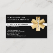 救急医療隊員EMS EMT救急救急QRコードロゴ 名刺 (正面)