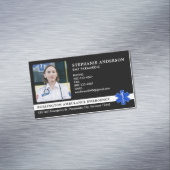 救急医療隊員EMS EMT救急車の写真ロゴ マグネット名刺 (インサイチュ)