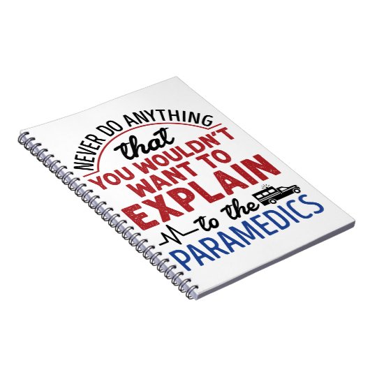 救急医療隊員EMT EMSおもしろい説明救急医療隊員 ノートブック (右側)
