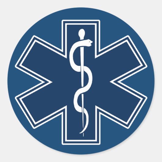 救急医療隊員EMT EMS ラウンドシール (正面)