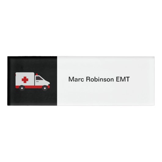 救急医療EMTテーマシンプル名タグ 名札 (正面)