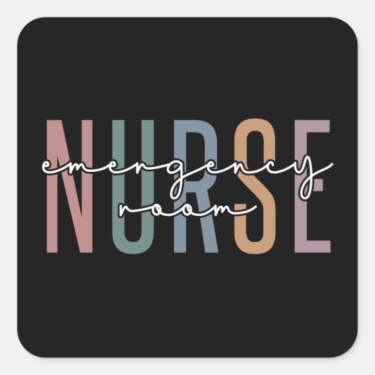 救急室ナースRN未来のナースギフト スクエアシール (正面)
