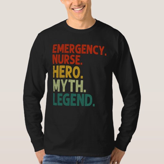 救急救命士の英雄神話伝説ビンテージER看護師 Tシャツ (正面)
