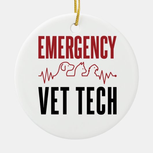 救急獣医テック救急気に獣医 セラミックオーナメント (正面)