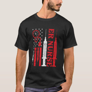 救急看護師のためのディストressedフラグ tシャツ