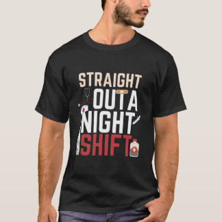 救急看護師 夜勤専門 Tシャツ