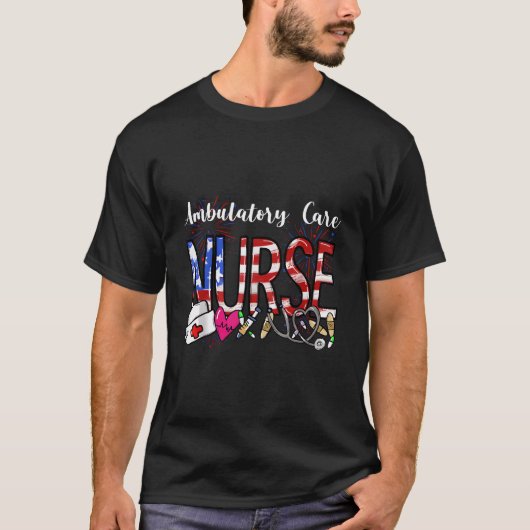 救急看護師 7月4日 独立記念日 スクラブ RN Tシャツ (正面)