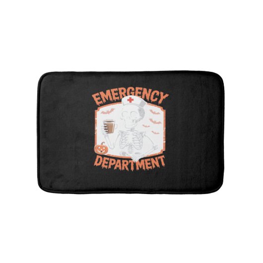 救急科おかしなハロウィーンナースエッセンティ バスマット (正面)