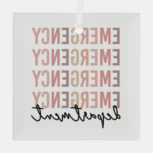 救急科のERスタッフ | ERナース | ER Tech ガラスオーナメント (裏面)