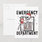 救急科スケルトン看護コーヒー愛好家 シーズンポストカード (正面/裏面)