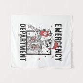 救急科スケルトン看護コーヒー愛好家 タペストリー (正面(横))