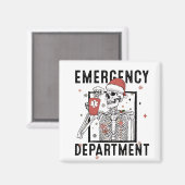 救急科スケルトン看護コーヒー愛好家 マグネット (正面/裏面)