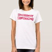 救急科ナース ピンク コラージュ アート Tシャツ (正面)
