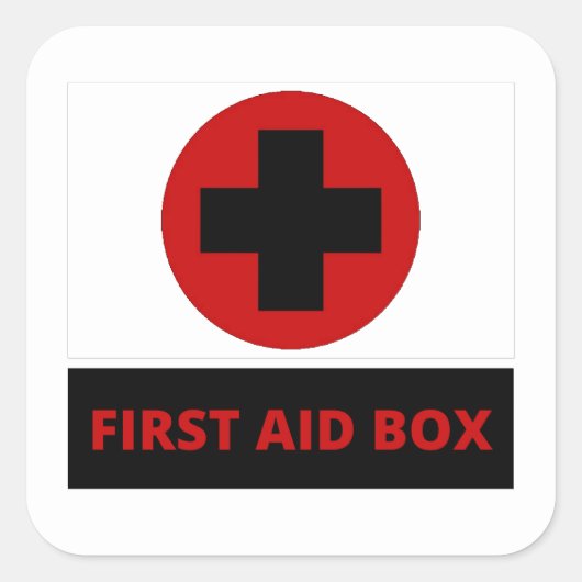 救急箱の四角シール スクエアシール (正面)