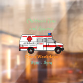 救急車のイラストレーション ウィンドウサイン (シート2)