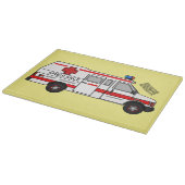 救急車のイラストレーション カッティングボード (角)