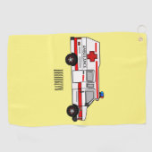 救急車のイラストレーション ゴルフタオル (横)