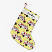 救急車のイラストレーション スモールクリスマスストッキング (正面 (吊り時))
