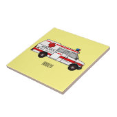 救急車のイラストレーション タイル (側面)