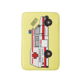 救急車のイラストレーション バスマット (正面縦)