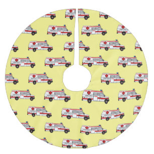 救急車のイラストレーション ブラッシュドポリエステルツリースカート