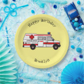 救急車のイラストレーション ペーパープレート (パーティー)