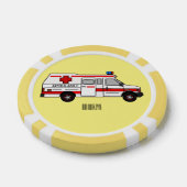 救急車のイラストレーション ポーカーチップ (シングル)
