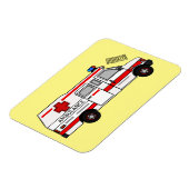 救急車のイラストレーション マグネット (左側)