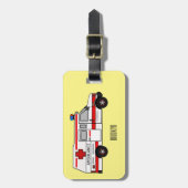 救急車のイラストレーション ラゲッジタグ (正面縦)