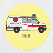 救急車のイラストレーション ラベル (デザイン2)