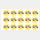 救急車のイラストレーション ラベル (シート)