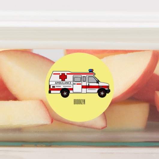 救急車のイラストレーション ラベル (貼付)