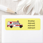 救急車のイラストレーション ラベル (インサイチュ)