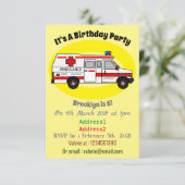 救急車のイラストレーション 招待状 (スタンド正面)