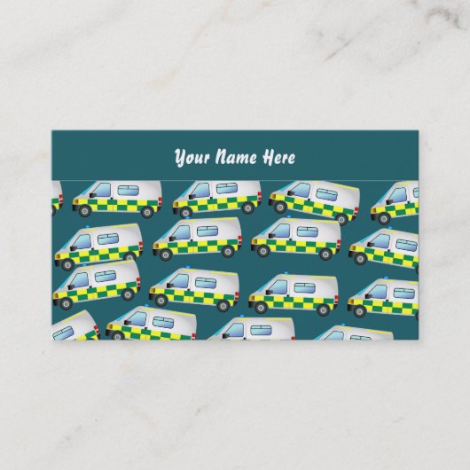 救急車の壁紙、ここのあなたの名前 名刺 (正面)