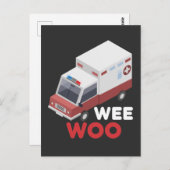 救急車の救急車の救急医療隊員補助ems ポストカード (正面/裏面)