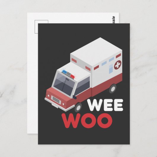 救急車の救急車の救急医療隊員補助ems ポストカード (正面/裏面)