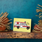 救急車の漫画イラスト フォトプラーク (側面)