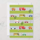 救急車の警察を運転する交通道は車をトラックで運びます 招待状 (裏面)