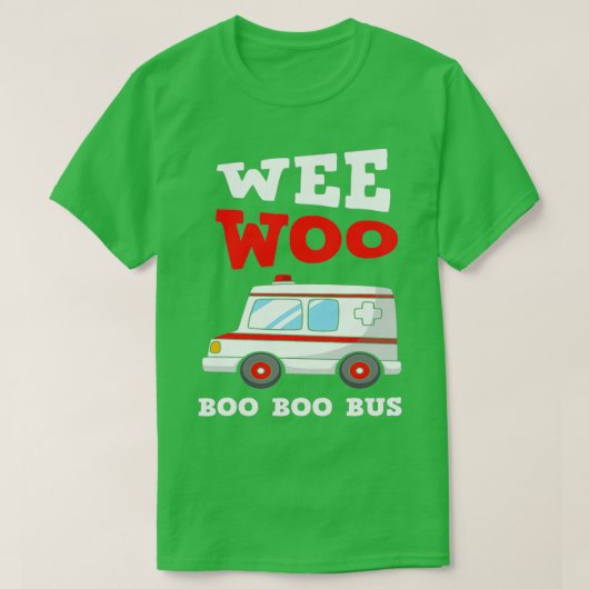 救急車の運転手応急処置wooブバスおもしろいP Tシャツ (デザイン正面)