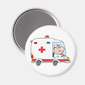 救急車を運転する医師 マグネット (正面/裏面)