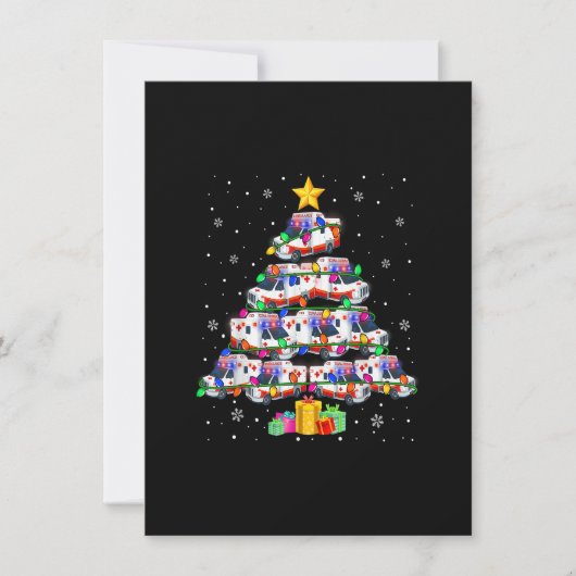 救急車クリスマスツリークリスマスライトおもしろいEME 招待状 (正面)