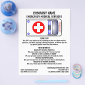 救急車デザイン、EMT、救急医療隊員 チラシ (シングル)