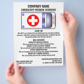 救急車デザイン、EMT、救急医療隊員 チラシ (手)